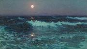 Lionel Walden, Moonlight, oil painting by Lionel Walden,